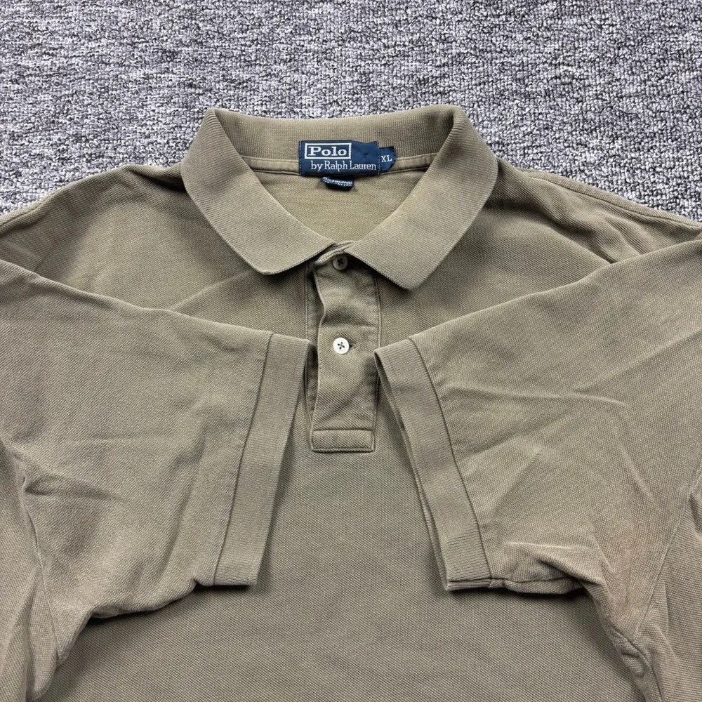 VIntage 90s Polo Ralph Lauren Short Sleeve Polo Shirt Olive Green Mens XL